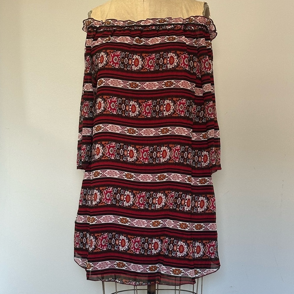 Hayden Floral Patterned Off-Shoulder Dress L NWT